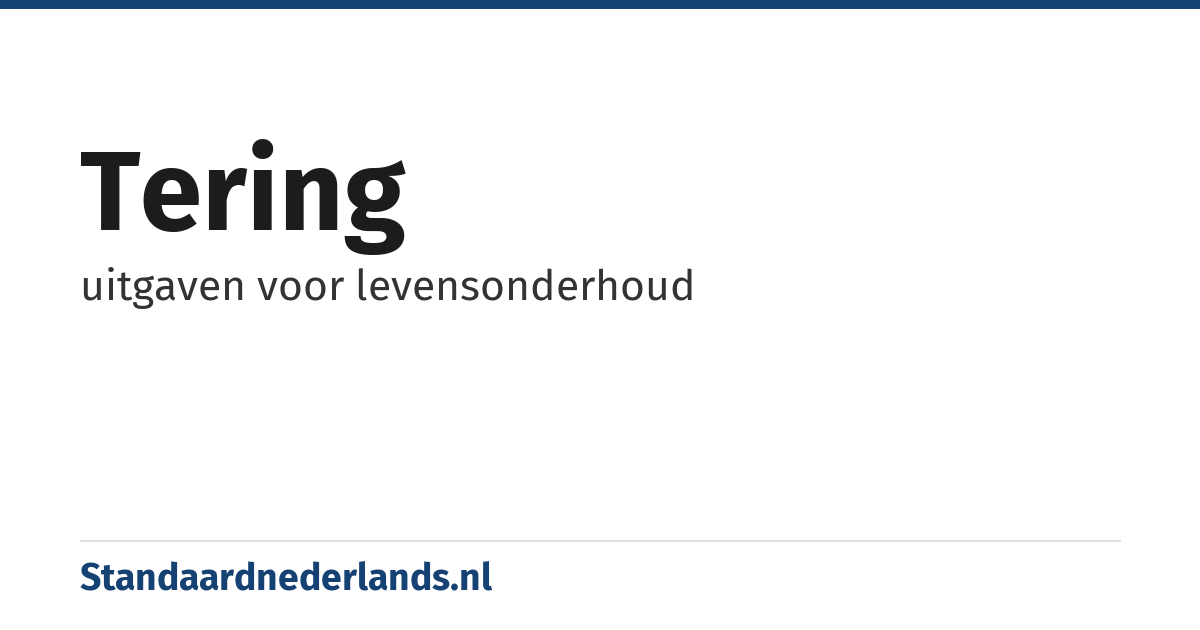 tering: uitgaven voor levensonderhoud