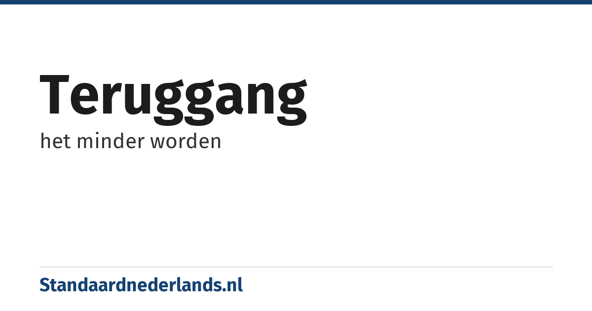 teruggang: het minder worden