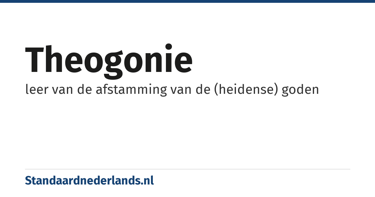 theogonie: leer van de afstamming van de (heidense) goden