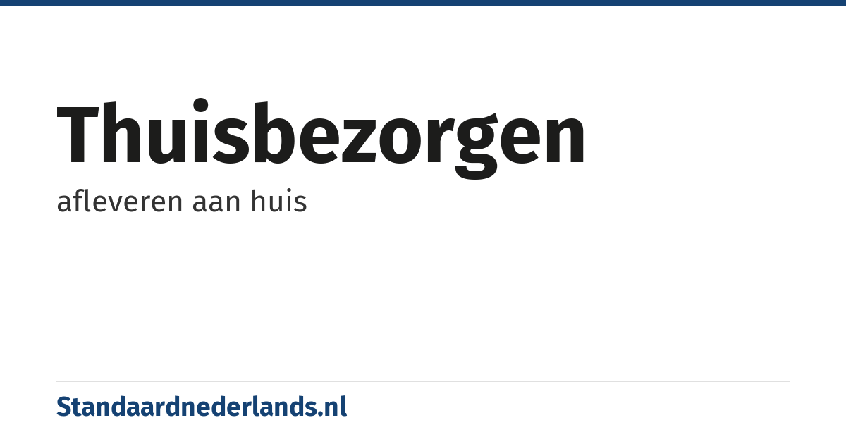 thuisbezorgen: afleveren aan huis