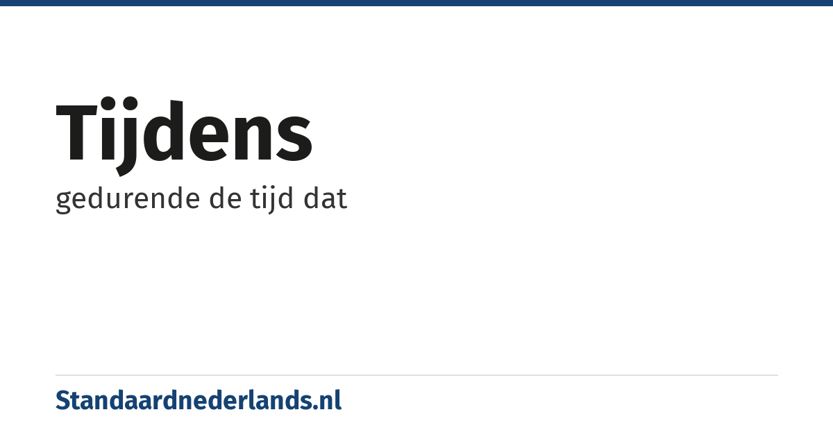 tijdens: gedurende de tijd dat