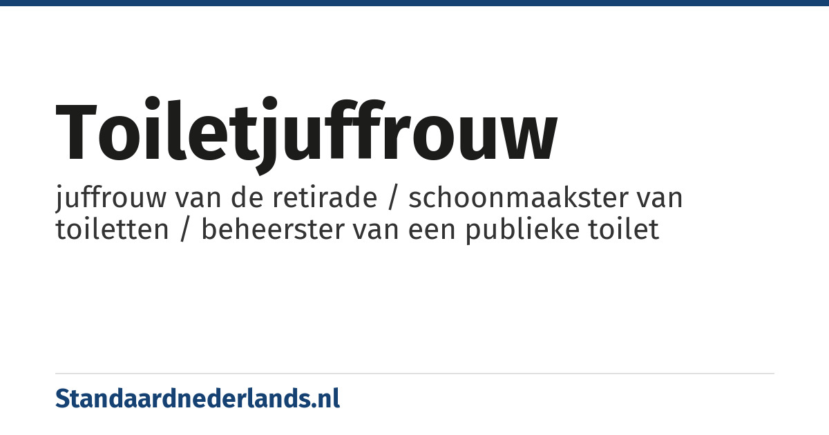 toiletjuffrouw: juffrouw van de retirade / schoonmaakster van toiletten / beheerster van een publieke toilet