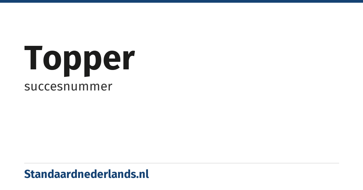 topper: succesnummer