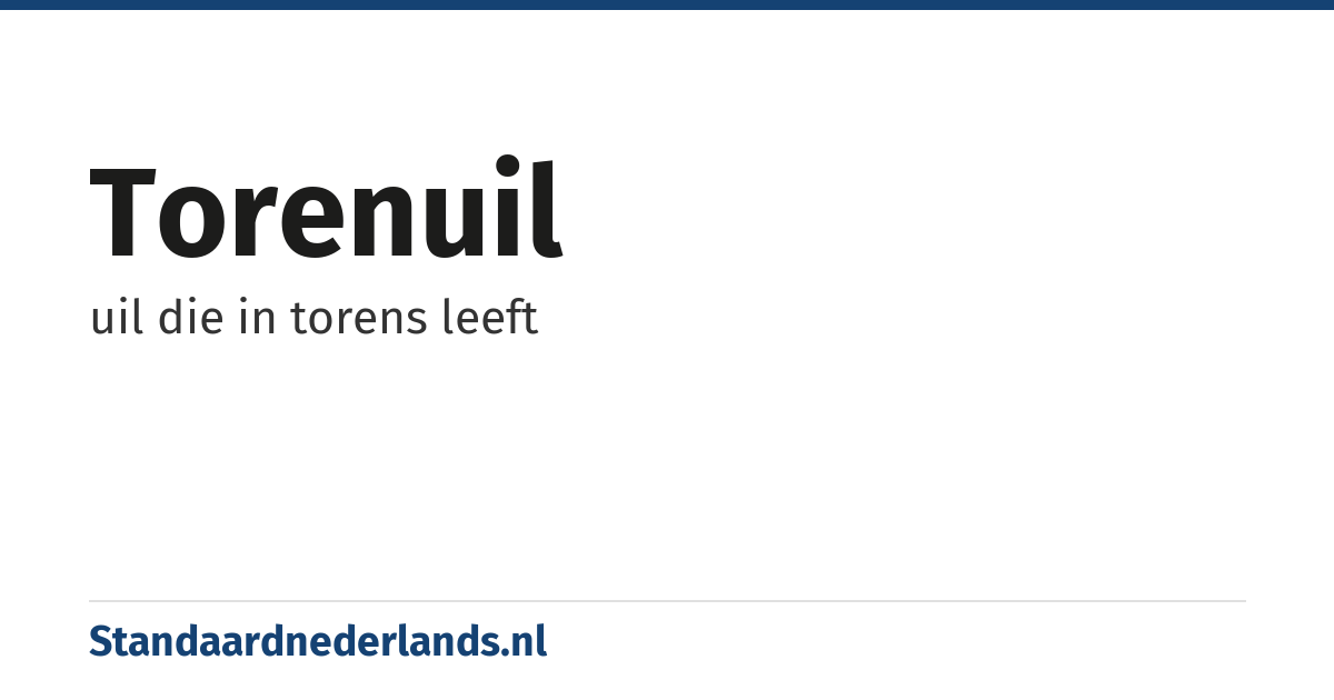 torenuil: uil die in torens leeft