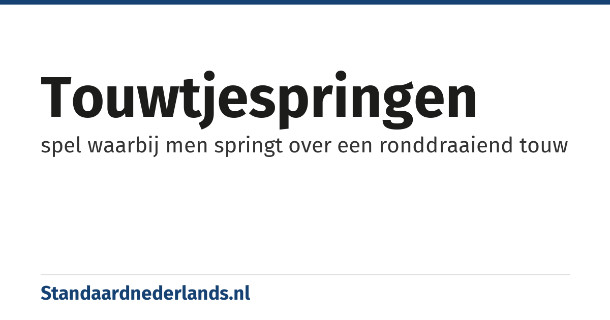 touwtjespringen: spel waarbij men springt over een ronddraaiend touw