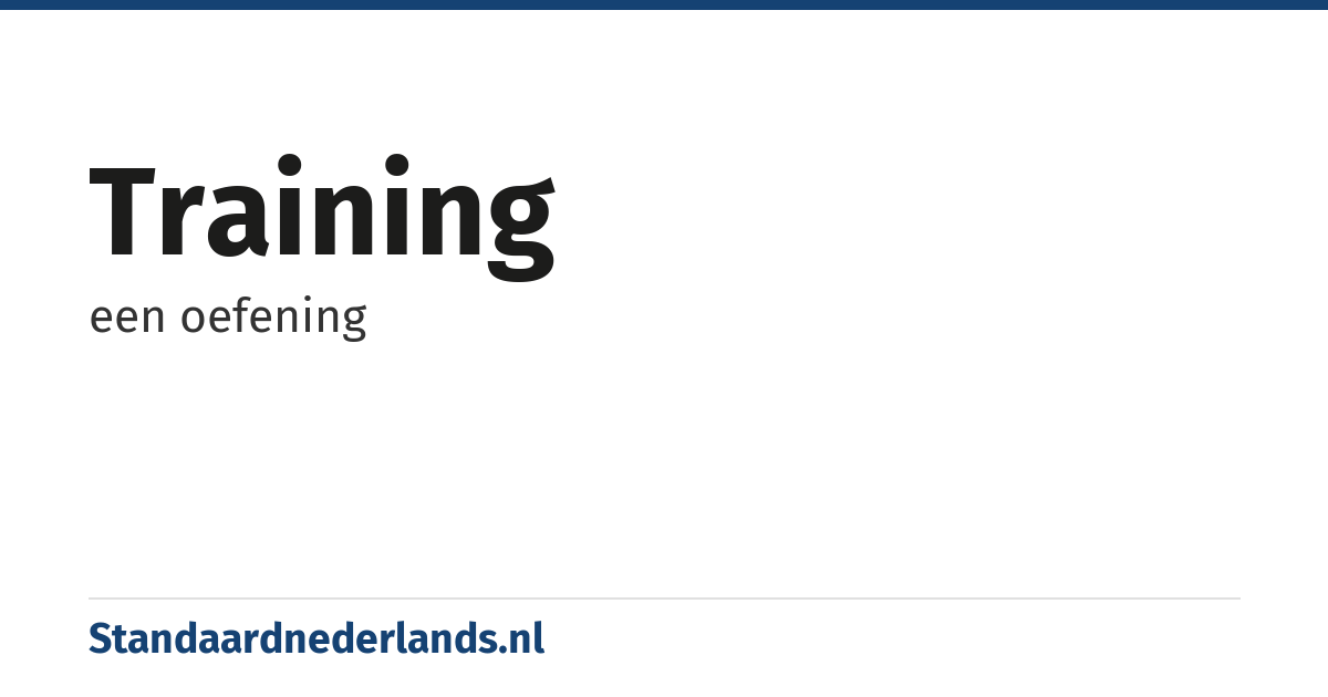 training: een oefening