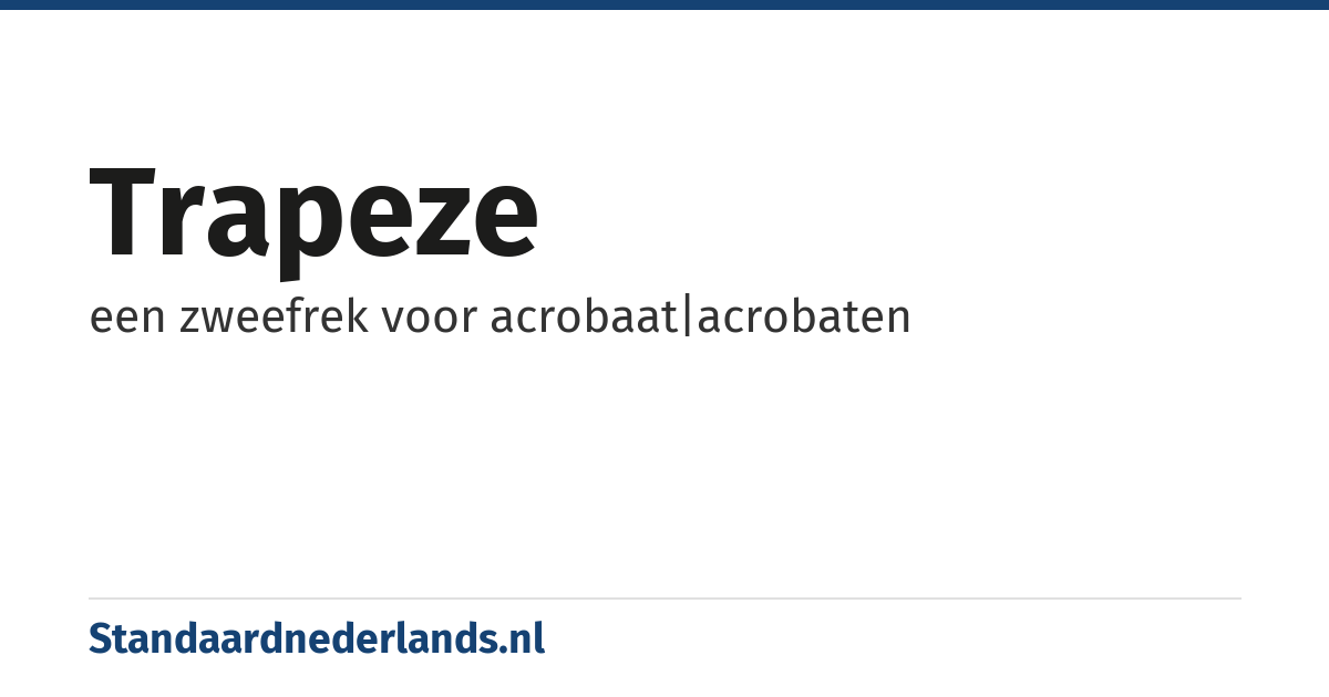 trapeze: een zweefrek voor acrobaat|acrobaten