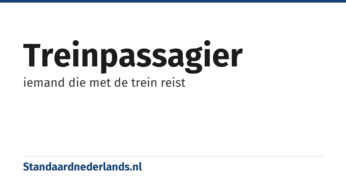 treinpassagier: iemand die met de trein reist