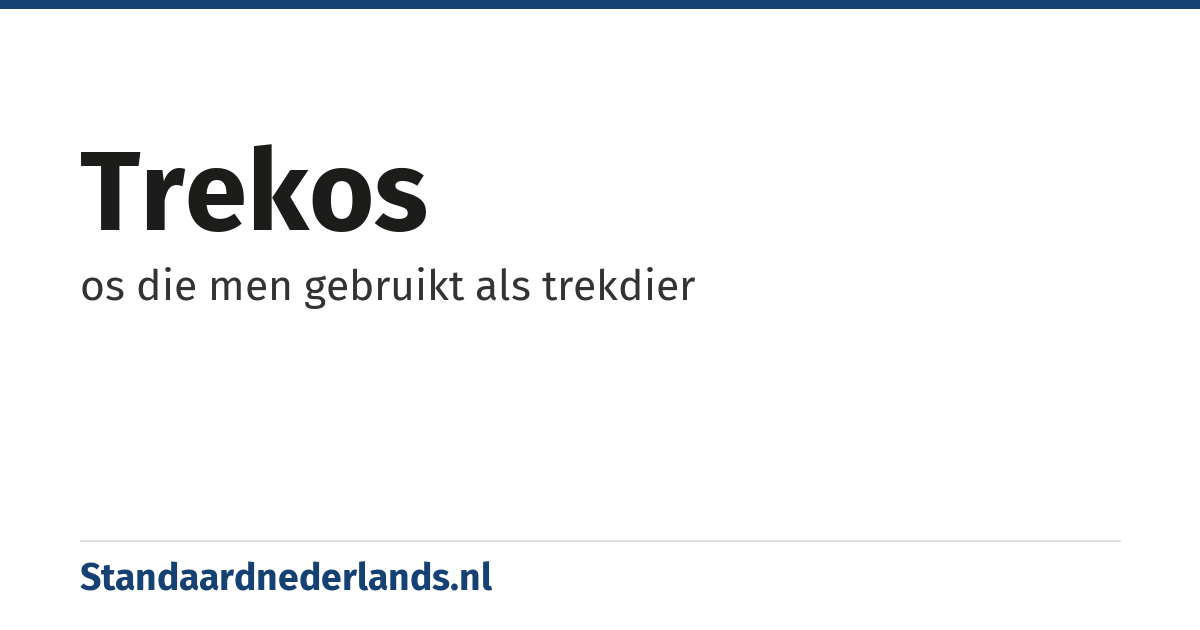 trekos: os die men gebruikt als trekdier