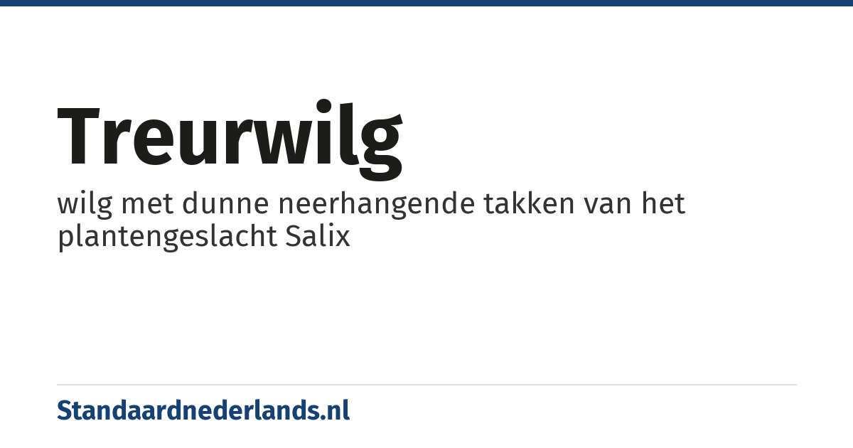 treurwilg: wilg met dunne neerhangende takken van het plantengeslacht Salix