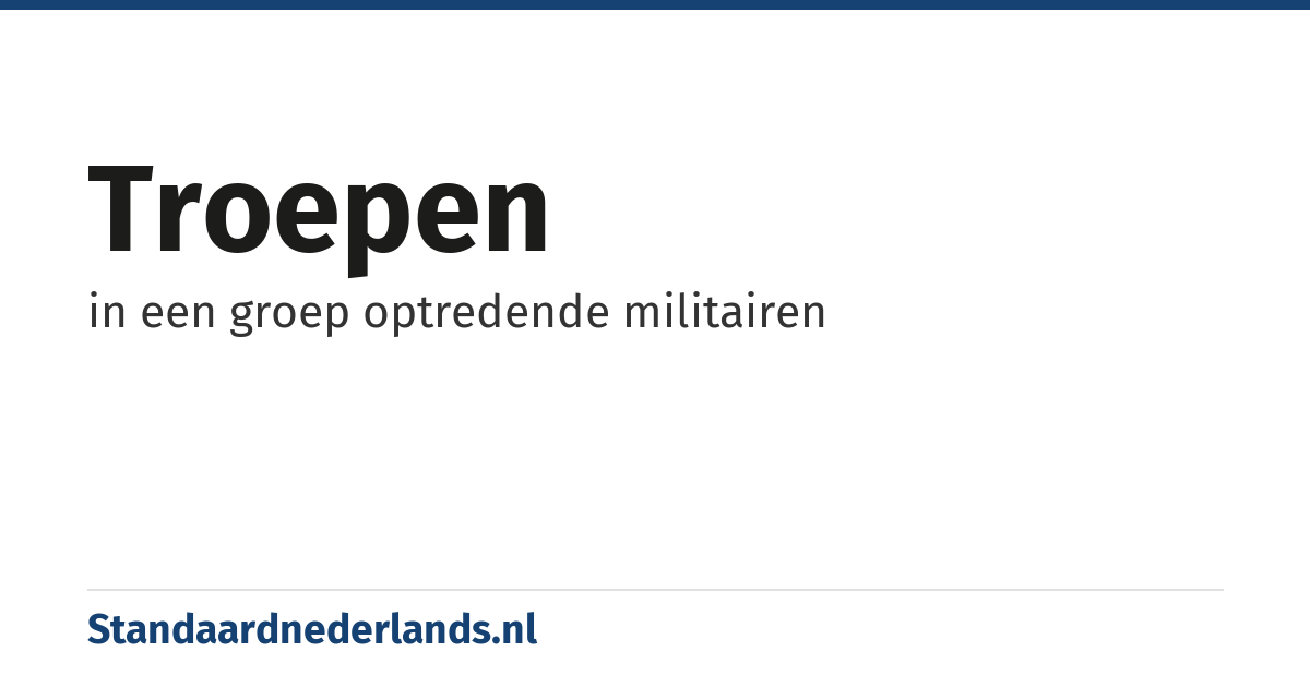 troepen: in een groep optredende militairen
