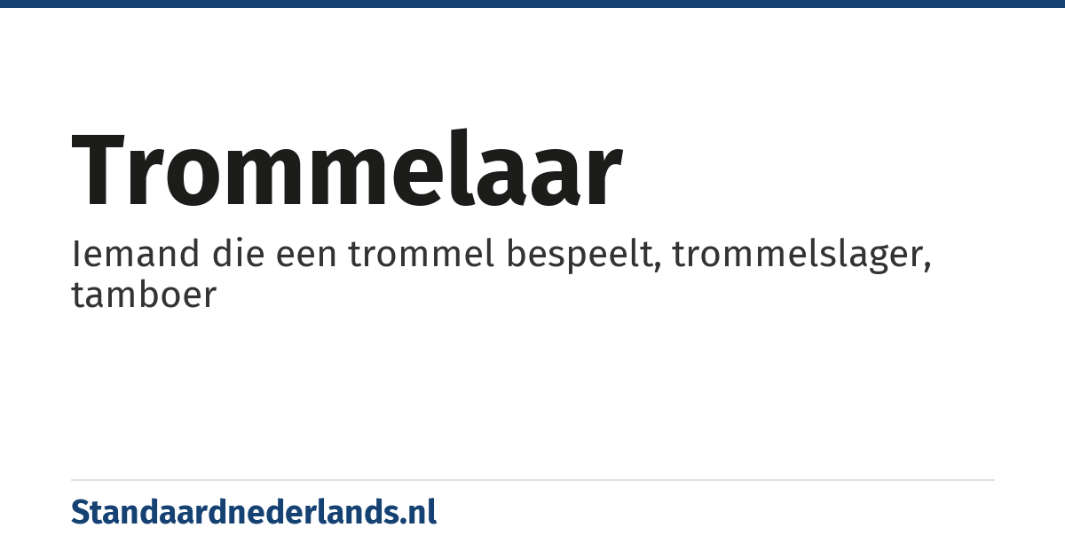 trommelaar: Iemand die een trommel bespeelt, trommelslager, tamboer