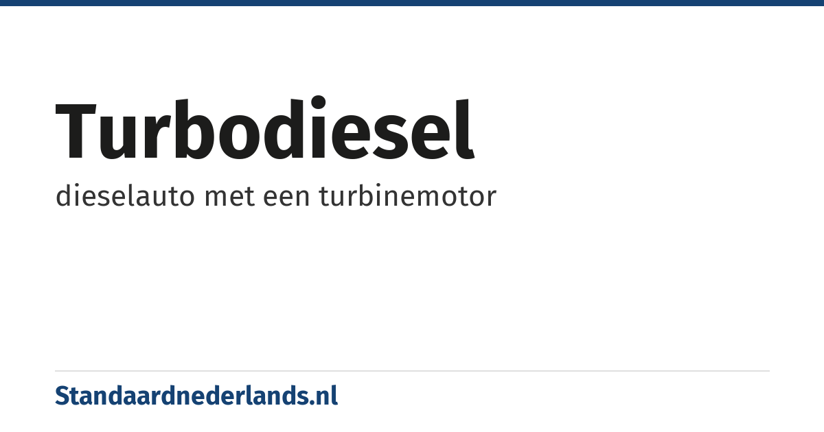 turbodiesel: dieselauto met een turbinemotor