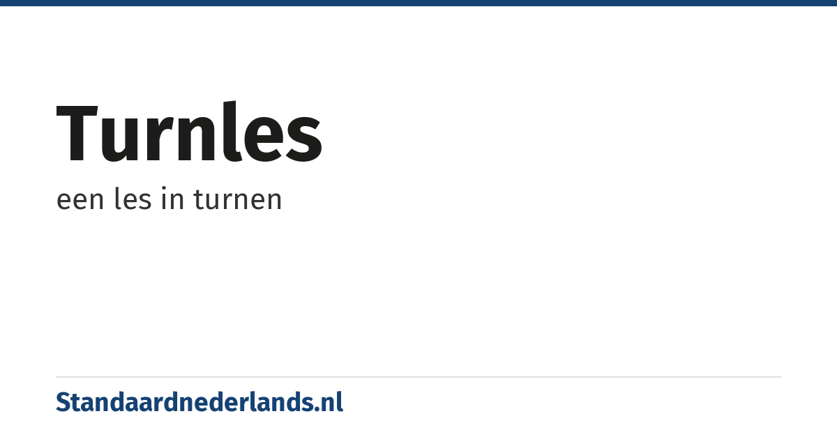 turnles: een les in turnen