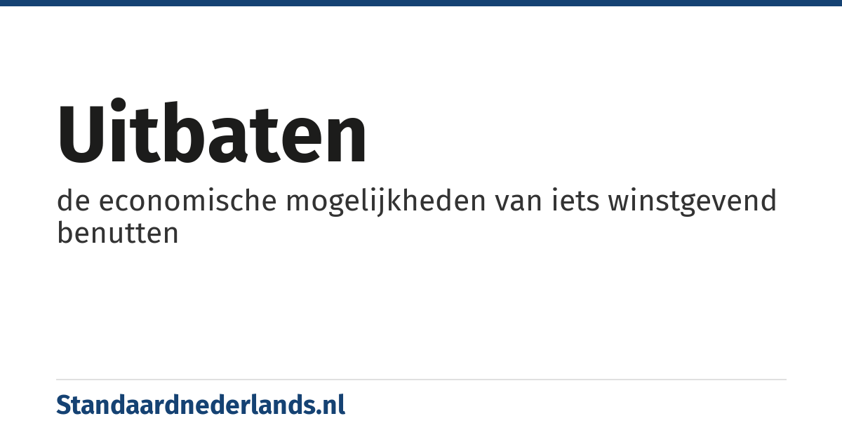 uitbaten: de economische mogelijkheden van iets winstgevend benutten