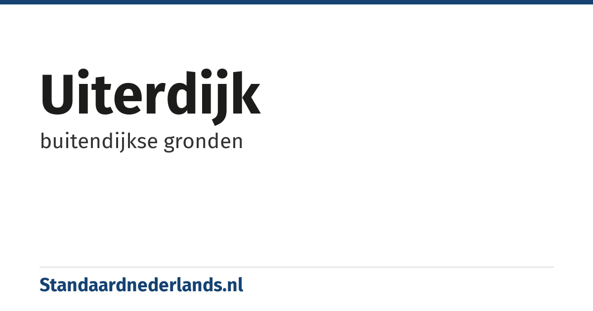 uiterdijk: buitendijkse gronden