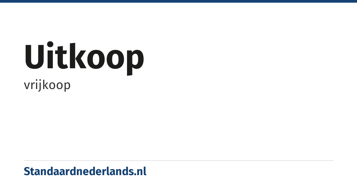 uitkoop: vrijkoop