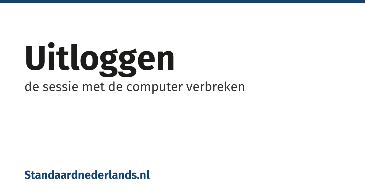 uitloggen: de sessie met de computer verbreken