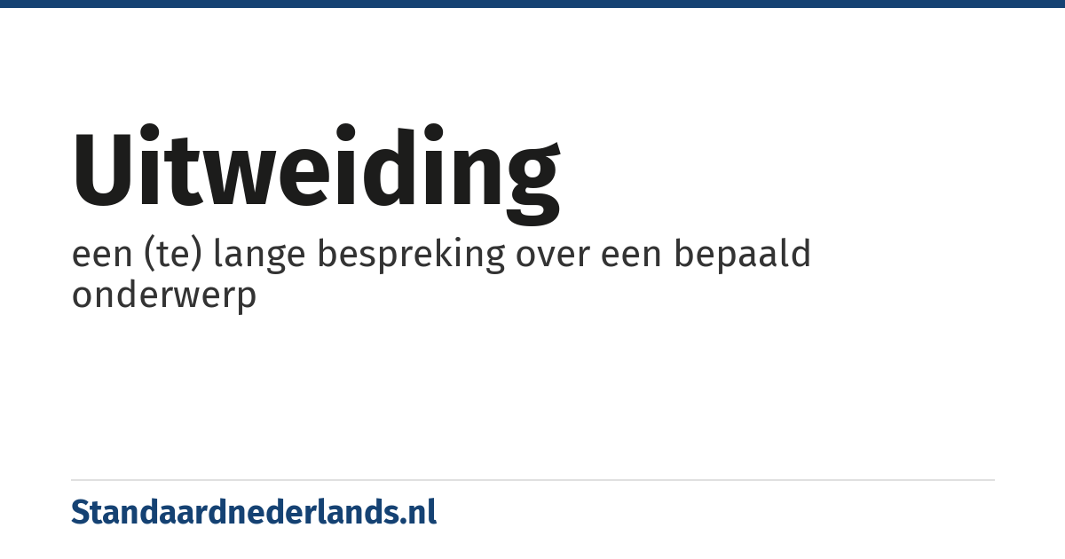 uitweiding: een (te) lange bespreking over een bepaald onderwerp