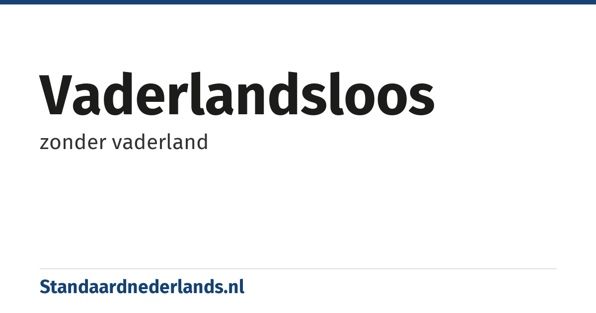 vaderlandsloos: zonder vaderland