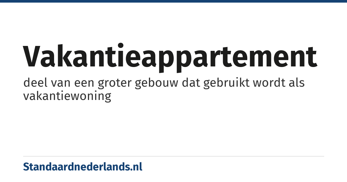 vakantieappartement: deel van een groter gebouw dat gebruikt wordt als vakantiewoning