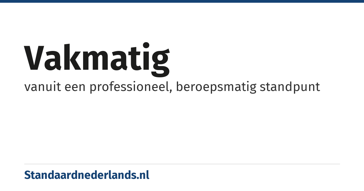 vakmatig: vanuit een professioneel, beroepsmatig standpunt