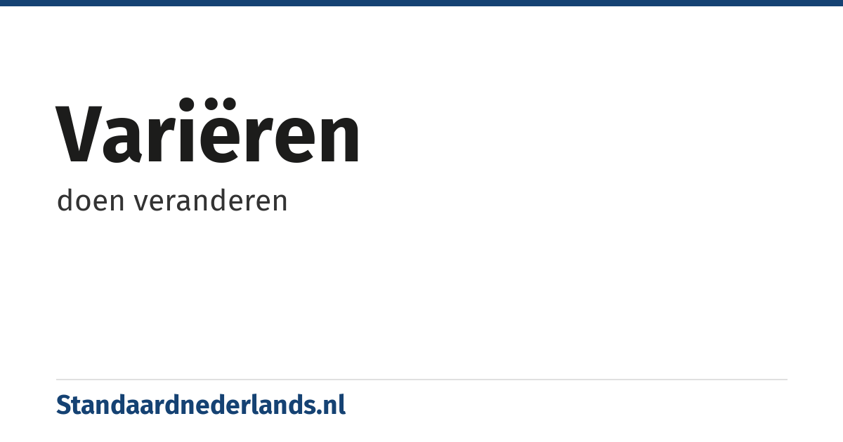 variëren: doen veranderen