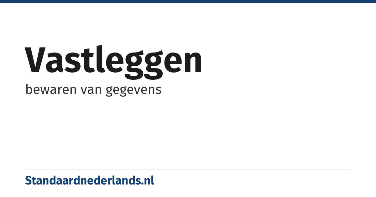 vastleggen: bewaren van gegevens