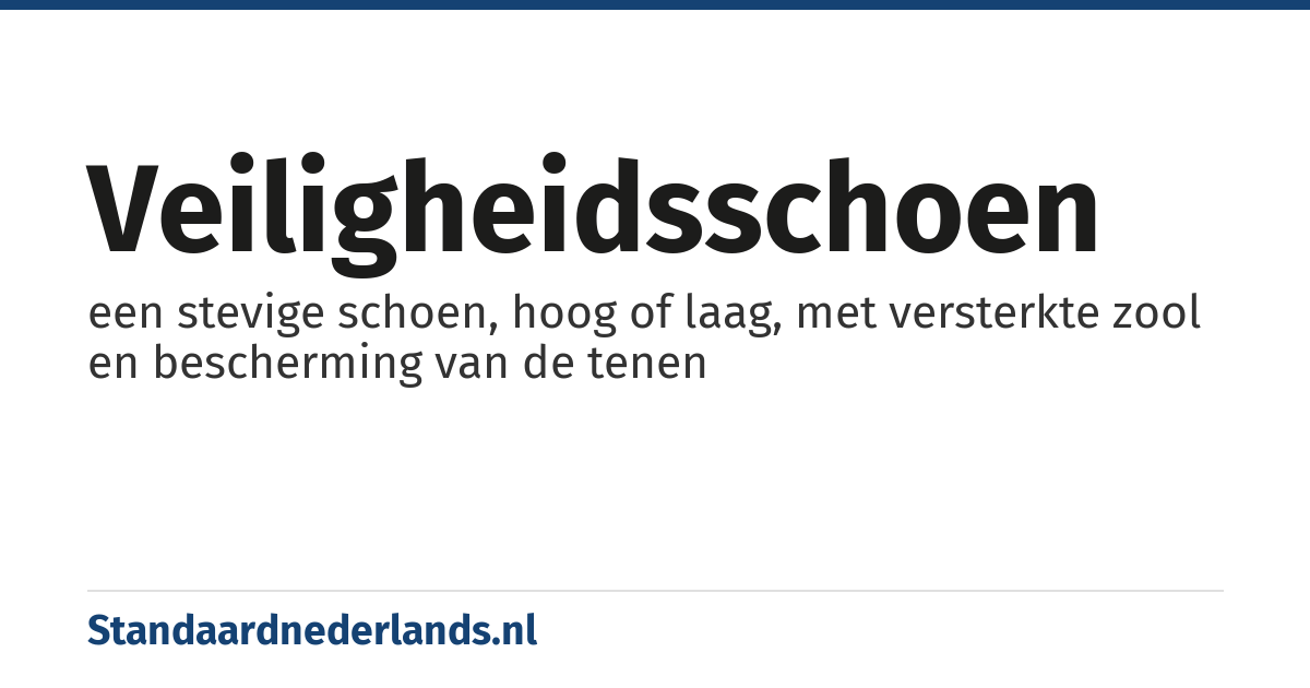 veiligheidsschoen: een stevige schoen, hoog of laag, met versterkte zool en bescherming van de tenen