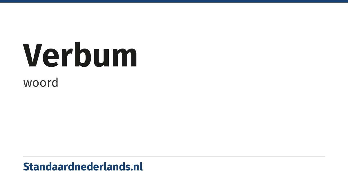 verbum: woord