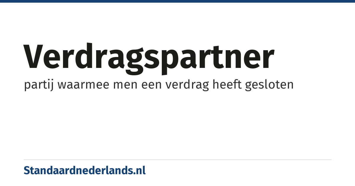 verdragspartner: partij waarmee men een verdrag heeft gesloten