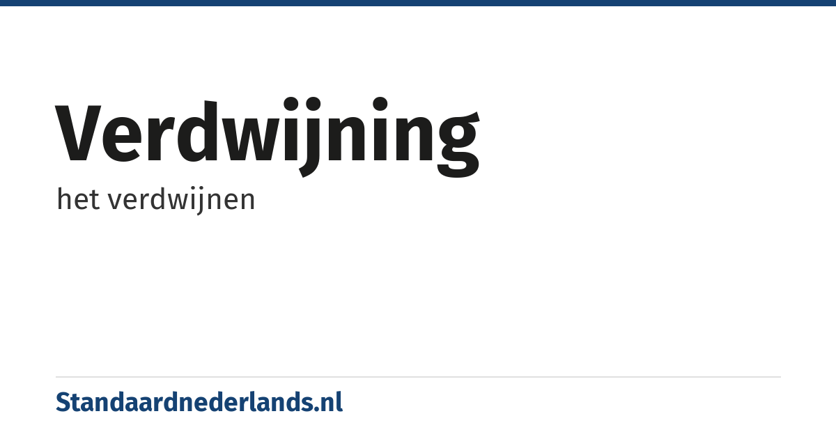 verdwijning: het verdwijnen