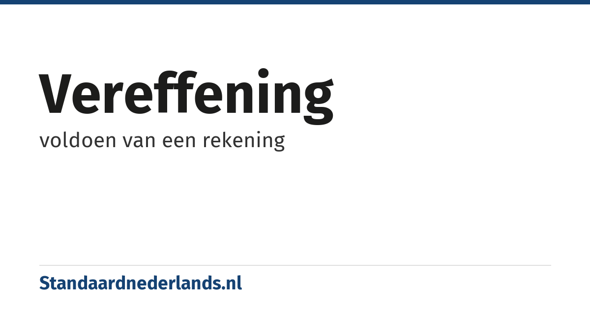 vereffening: voldoen van een rekening