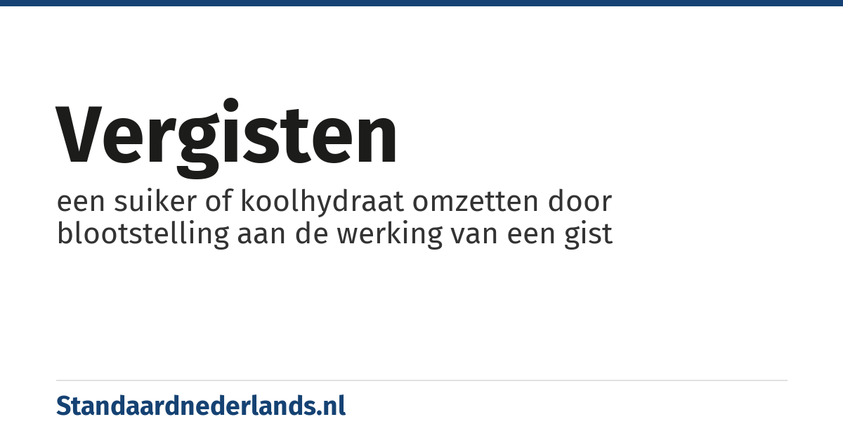 vergisten: een suiker of koolhydraat omzetten door blootstelling aan de werking van een gist