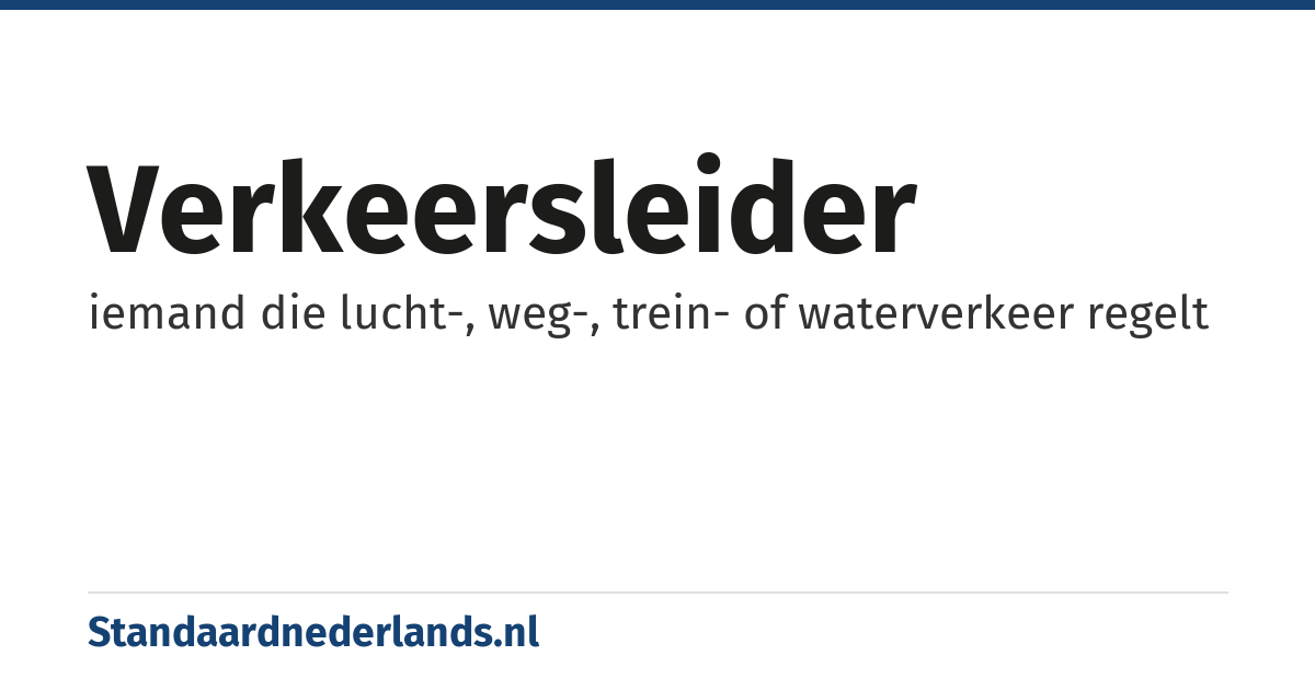 verkeersleider: iemand die lucht-, weg-, trein- of waterverkeer regelt