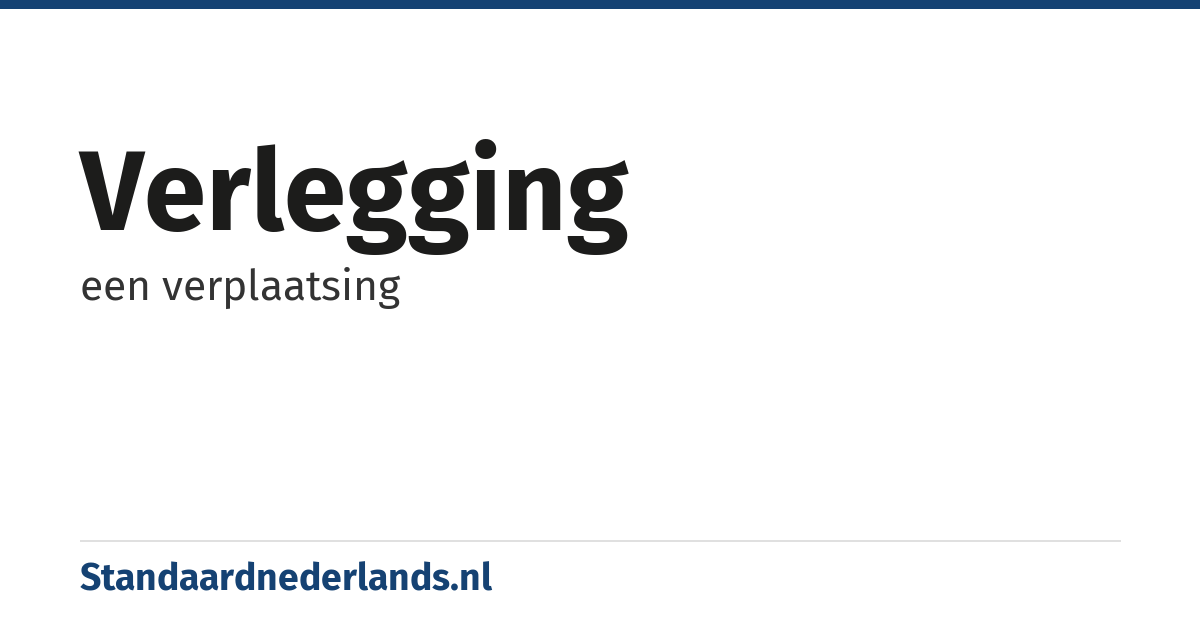 verlegging: een verplaatsing