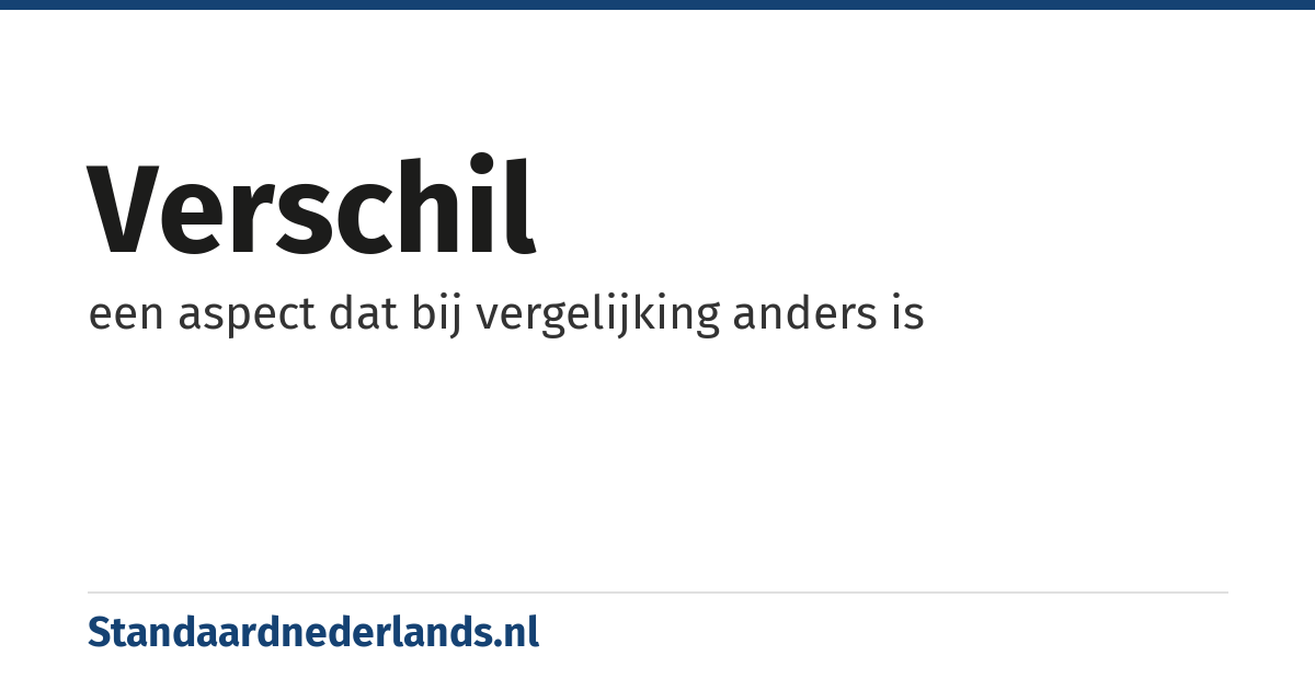 verschil: een aspect dat bij vergelijking anders is