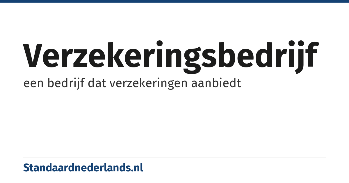 verzekeringsbedrijf: een bedrijf dat verzekeringen aanbiedt