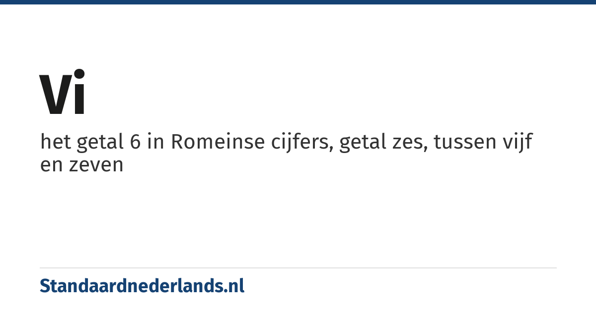 VI: het getal 6 in Romeinse cijfers, getal zes, tussen vijf en zeven