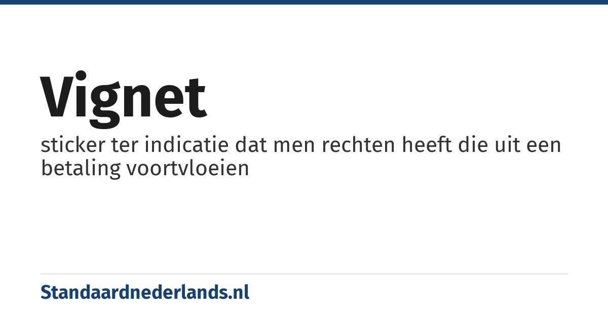vignet: sticker ter indicatie dat men rechten heeft die uit een betaling voortvloeien