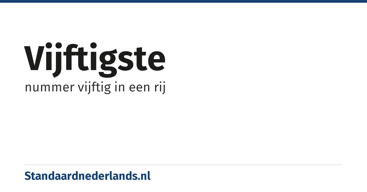 vijftigste: nummer vijftig in een rij