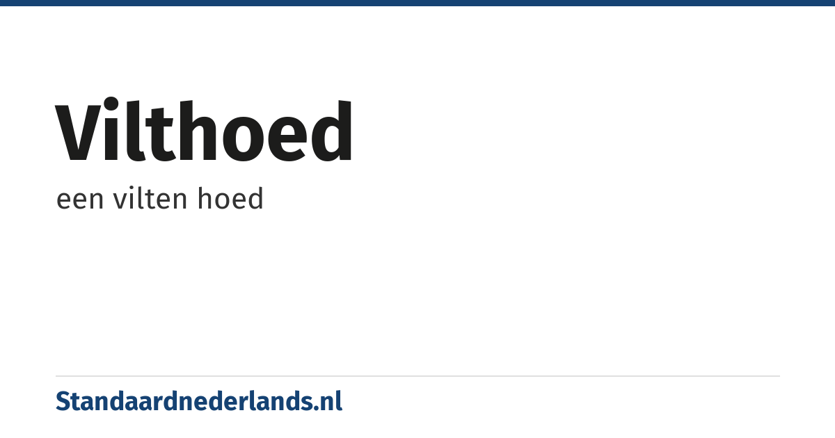 vilthoed: een vilten hoed