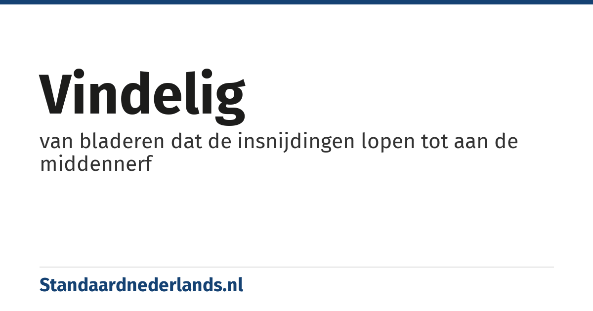 vindelig: van bladeren dat de insnijdingen lopen tot aan de middennerf