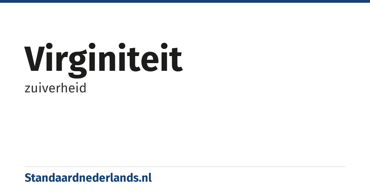 virginiteit: zuiverheid