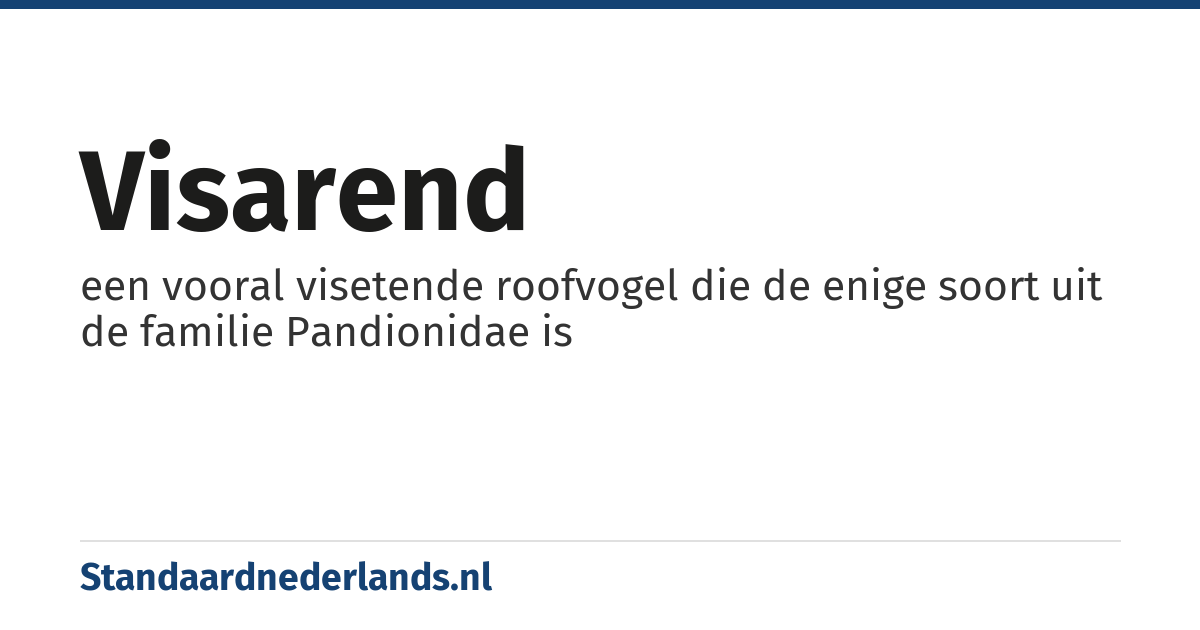 visarend: een vooral visetende roofvogel die de enige soort uit de familie Pandionidae is
