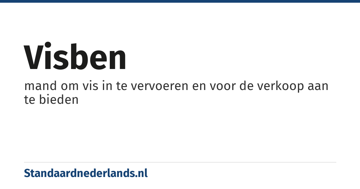 visben: mand om vis in te vervoeren en voor de verkoop aan te bieden