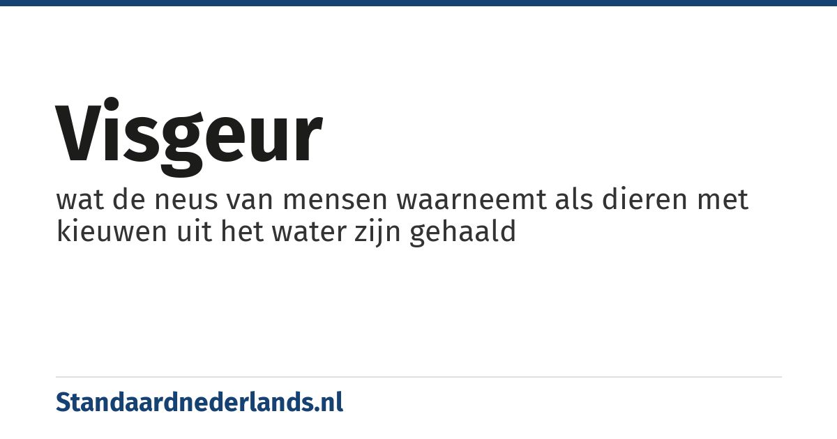 visgeur: wat de neus van mensen waarneemt als dieren met kieuwen uit het water zijn gehaald
