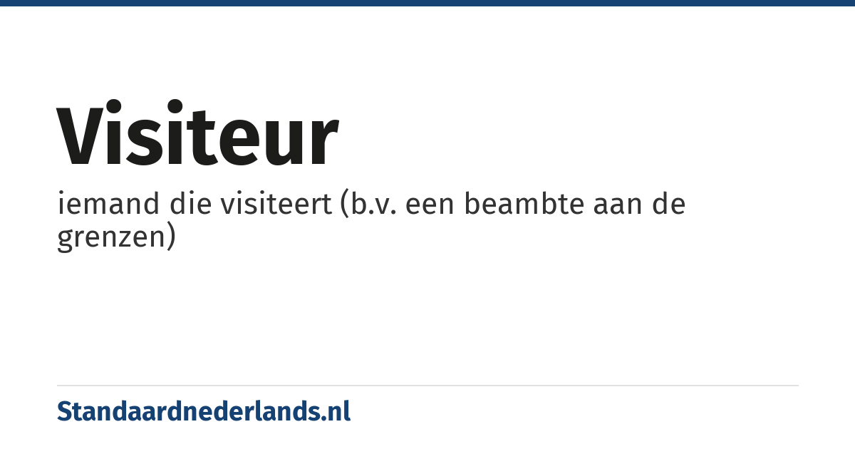 visiteur: iemand die visiteert (b.v. een beambte aan de grenzen)