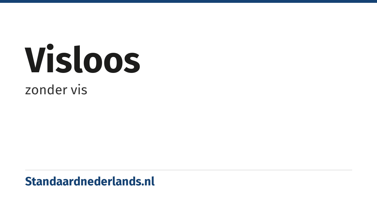 visloos: zonder vis