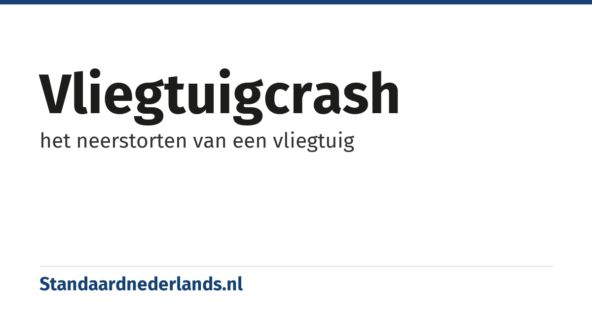 vliegtuigcrash: het neerstorten van een vliegtuig